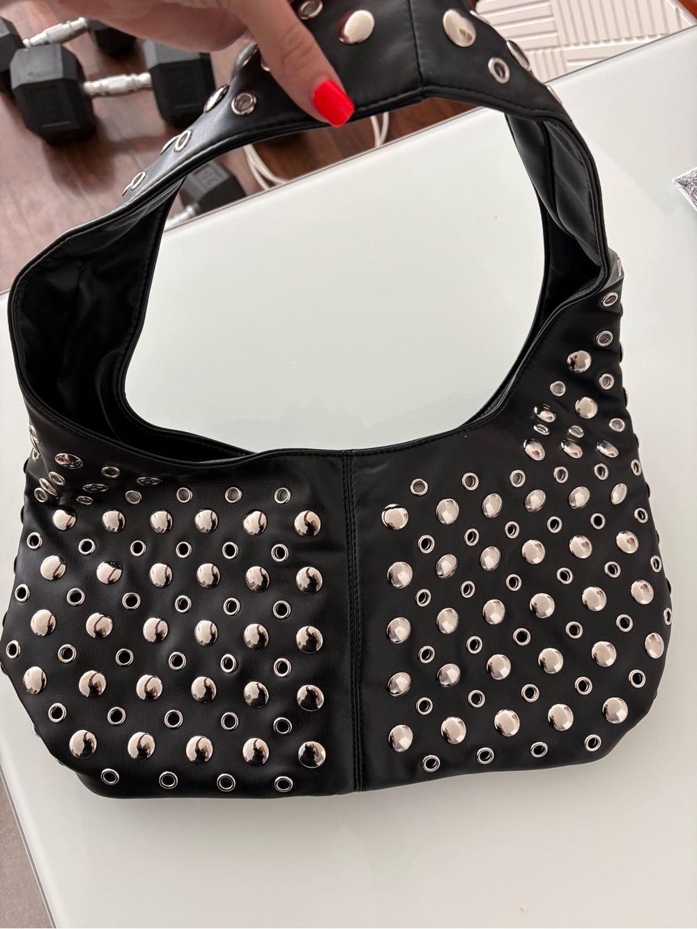 Black Studded Shoulder Bag